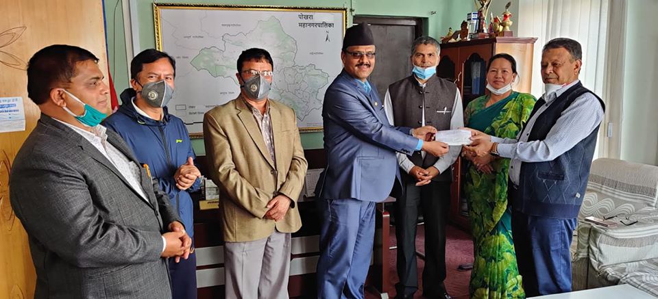 पोखरा महानगरको राहत कोषमा प्याब्सनको पाँच लाख
